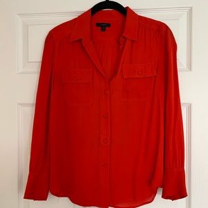 JCrew Red Silk Shirt NWOT